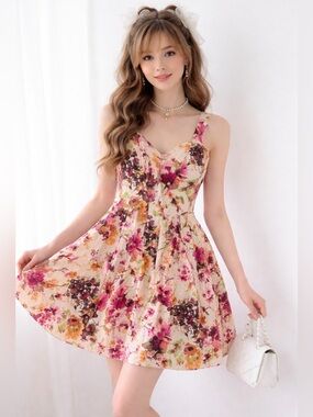 Peruvian Connection fairy Floral sweetheart retro floral fit and flare Dress 10